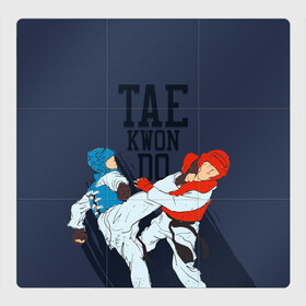 Магнитный плакат 3Х3 с принтом Taekwondo в Курске, Полимерный материал с магнитным слоем | 9 деталей размером 9*9 см | taekwondo | восточные единоборства | единоборства | теквондо | тхэквондо | тэквондо