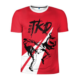 Мужская футболка 3D спортивная с принтом Taekwondo в Курске, 100% полиэстер с улучшенными характеристиками | приталенный силуэт, круглая горловина, широкие плечи, сужается к линии бедра | taekwondo | восточные единоборства | единоборства | теквондо | тхэквондо | тэквондо