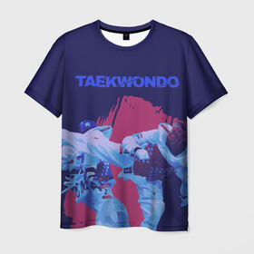 Мужская футболка 3D с принтом Taekwondo в Курске, 100% полиэфир | прямой крой, круглый вырез горловины, длина до линии бедер | Тематика изображения на принте: taekwondo | восточные единоборства | единоборства | теквондо | тхэквондо | тэквондо