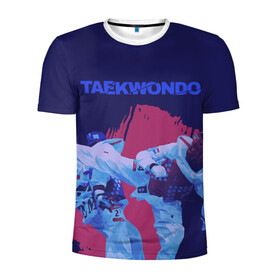 Мужская футболка 3D спортивная с принтом Taekwondo в Курске, 100% полиэстер с улучшенными характеристиками | приталенный силуэт, круглая горловина, широкие плечи, сужается к линии бедра | taekwondo | восточные единоборства | единоборства | теквондо | тхэквондо | тэквондо
