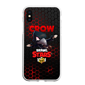 Чехол для iPhone XS Max матовый с принтом BRAWL STARS CROW в Курске, Силикон | Область печати: задняя сторона чехла, без боковых панелей | bibi | brawl stars | crow | el brown | leon | leon shark | max | sally leon | shark | stars | акула | биби | ворон | леон