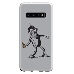 Чехол для Samsung Galaxy S10 с принтом Futurama Bender Banksy в Курске, Силикон | Область печати: задняя сторона чехла, без боковых панелей | bender | express | fry | futurama | future | leela | philip | planet | turanga | zoidberg | бендер | будущее | джей | зойдберг | лила | родригес | сгибальщик | туранга | филип | фрай | футурама