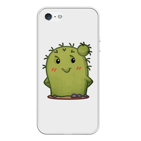 Чехол для iPhone 5/5S матовый с принтом кактус в Курске, Силикон | Область печати: задняя сторона чехла, без боковых панелей | emoji рисунок | kaktus | кактус | кактусик | смайл | стикер | эмоджи