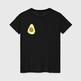 Женская футболка хлопок с принтом Сердитый авокадо в Курске, 100% хлопок | прямой крой, круглый вырез горловины, длина до линии бедер, слегка спущенное плечо | авокадо | еда | злой | милый | прикольный | сердитый | фрут