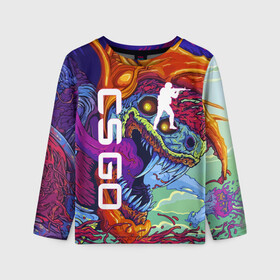 Детский лонгслив 3D с принтом CS GO HYPERBEAST | КС ГО ХАЙПЕРБИСТ в Курске, 100% полиэстер | длинные рукава, круглый вырез горловины, полуприлегающий силуэт
 | astralis | awp | counter strike | cs go | cs go global offensive | cs:go | faze clan | hyper beast | team liquid | астралис | кс го | тим ликвид | фейз клан | хайпер бист