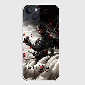 Чехол для iPhone 13 с принтом Ghost of Tsushima в Курске,  |  | action | adventure | game | ghost | japan | samurai | tsushima | игра | призрак | приключение | самурай | тень | цусима | экшн | япония