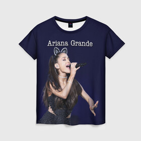 Женская футболка 3D с принтом Ariana Grande (Ариана Гранде) в Курске, 100% полиэфир ( синтетическое хлопкоподобное полотно) | прямой крой, круглый вырез горловины, длина до линии бедер | ariana grande | актриса | американская певица | ариана | ариана гранде | гранде | девушка | музыка | певица | песни | продюсер