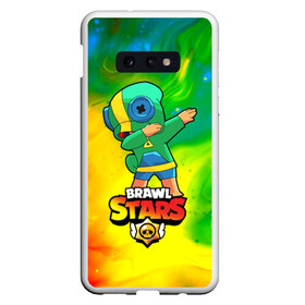 Чехол для Samsung S10E с принтом Brawl Stars Leon Dab в Курске, Силикон | Область печати: задняя сторона чехла, без боковых панелей | Тематика изображения на принте: brawl | computer | dab | dance | game | gesture | hero | leon | main | moba | stars | герой | главный | даб | драки | жест | звезды | игра | компьютерная | лев | моба | танец