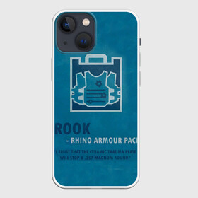 Чехол для iPhone 13 mini с принтом Rook (R6s) в Курске,  |  | art | game | gign | logo | rainbow | rook | shooter | siege | six | ubisoft | арт | игра | игры | компьютерные | лого | оперативник | осада | персонаж | радуга 6 | рук | шутер