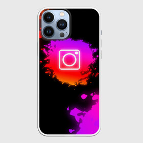 Чехол для iPhone 13 Pro Max с принтом Instagram в Курске,  |  | Тематика изображения на принте: instagram | брызги краски | инстаграм | краска | логотиб инстаграм | майки с логотипом инстаграм | майки с прикольными картинками | неон | неоновые майки | прикольные картинки | соц сети