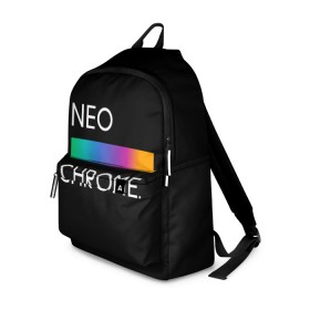 Рюкзак 3D с принтом NEO CHROME в Курске, 100% полиэстер | лямки с регулируемой длиной, сверху петелька, чтобы рюкзак можно было повесить на вешалку. Основное отделение закрывается на молнию, как и внешний карман. Внутри два дополнительных кармана, один из которых закрывается на молнию. По бокам два дополнительных кармашка | rgb | контрастный | круг | металл | мудрость | мысль | надпись | палитра | радуга | радужный | символ | сфера | текст | фраза | цветной | яркий