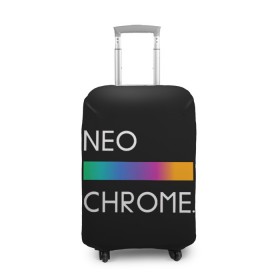 Чехол для чемодана 3D с принтом NEO CHROME в Курске, 86% полиэфир, 14% спандекс | двустороннее нанесение принта, прорези для ручек и колес | rgb | контрастный | круг | металл | мудрость | мысль | надпись | палитра | радуга | радужный | символ | сфера | текст | фраза | цветной | яркий