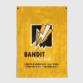 Постер с принтом Bandit (R6s) в Курске, 100% бумага
 | бумага, плотность 150 мг. Матовая, но за счет высокого коэффициента гладкости имеет небольшой блеск и дает на свету блики, но в отличии от глянцевой бумаги не покрыта лаком | art | bandit | game | logo | rainbow | shooter | siege | six | ubisoft | арт | бандит | игра | игры | компьютерные | лого | оперативник | осада | персонаж | радуга 6 | шутер