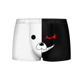 Мужские трусы 3D с принтом Monokuma в Курске, 50% хлопок, 50% полиэстер | классическая посадка, на поясе мягкая тканевая резинка | Тематика изображения на принте: anime | character | dangan ronpa | kawai | manga | аниме | анимэ | глаз | данганронпа | двухцветная | директор | злодей | из | изображение | кавай | крутой | лицо | манга | медведь | милый | мишка | на груди | необычный | нос