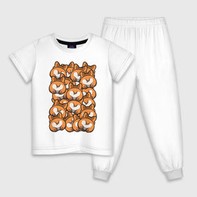 Детская пижама хлопок с принтом Попки Корги в Курске, 100% хлопок |  брюки и футболка прямого кроя, без карманов, на брюках мягкая резинка на поясе и по низу штанин
 | корги | попки корги | собаки