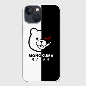 Чехол для iPhone 13 mini с принтом _Monokuma_ в Курске,  |  | anime | character | dangan ronpa | kawai | manga | аниме | анимэ | глаз | данганронпа | двухцветная | директор | злодей | из | изображение | кавай | крутой | лицо | манга | медведь | милый | мишка | на груди | необычный | нос