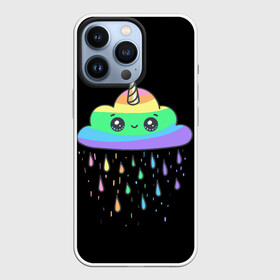 Чехол для iPhone 13 Pro с принтом радужный единорог в Курске,  |  | like | likee | rainbow | единорог | лайк | облоко | радужный единорог | тучка