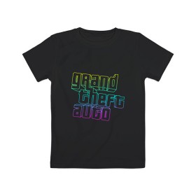 Детская футболка хлопок с принтом Gta logo:gradient в Курске, 100% хлопок | круглый вырез горловины, полуприлегающий силуэт, длина до линии бедер | grand theft auto | gta | геометрия | гта | гта 5 | игра | линии | логотип | пеф