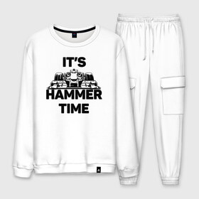 Мужской костюм хлопок с принтом Its hammer time в Курске, 100% хлопок | на свитшоте круглая горловина, мягкая резинка по низу. Брюки заужены к низу, на них два вида карманов: два “обычных” по бокам и два объемных, с клапанами, расположенные ниже линии бедра. Брюки с мягкой трикотажной резинкой на поясе и по низу штанин. В поясе для дополнительного комфорта — широкие завязки | hammer time | lewis hamilton | льюис хэмильтон