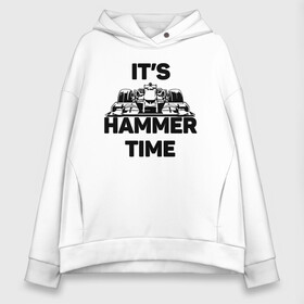 Женское худи Oversize хлопок с принтом Its hammer time в Курске, френч-терри — 70% хлопок, 30% полиэстер. Мягкий теплый начес внутри —100% хлопок | боковые карманы, эластичные манжеты и нижняя кромка, капюшон на магнитной кнопке | hammer time | lewis hamilton | льюис хэмильтон