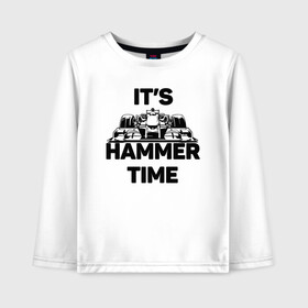 Детский лонгслив хлопок с принтом Its hammer time в Курске, 100% хлопок | круглый вырез горловины, полуприлегающий силуэт, длина до линии бедер | hammer time | lewis hamilton | льюис хэмильтон