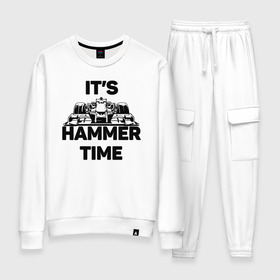 Женский костюм хлопок с принтом Its hammer time в Курске, 100% хлопок | на свитшоте круглая горловина, мягкая резинка по низу. Брюки заужены к низу, на них два вида карманов: два 