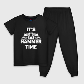 Детская пижама хлопок с принтом Its hammer time в Курске, 100% хлопок |  брюки и футболка прямого кроя, без карманов, на брюках мягкая резинка на поясе и по низу штанин
 | Тематика изображения на принте: hammer time | lewis hamilton | льюис хэмилтон