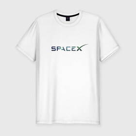 Мужская футболка хлопок Slim с принтом SpaceX в Курске, 92% хлопок, 8% лайкра | приталенный силуэт, круглый вырез ворота, длина до линии бедра, короткий рукав | space | spacex | tesla | астрономия | илон маск | космонавт | космос | прикольная надпись | спэйс икс