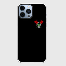 Чехол для iPhone 13 Pro Max с принтом PAYTON MOORMEIER (НА СПИНЕ) в Курске,  |  | Тематика изображения на принте: flower | payton moormeier | roses | tiktok | автограф payton | блогер | пейтон | пейтон моормиер | розы | тикток | тиктокер | цветы | ютубер