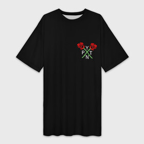 Платье-футболка 3D с принтом PAYTON MOORMEIER (НА СПИНЕ) в Курске,  |  | flower | payton moormeier | roses | tiktok | автограф payton | блогер | пейтон | пейтон моормиер | розы | тикток | тиктокер | цветы | ютубер