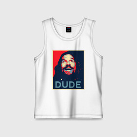 Детская майка хлопок с принтом Dude Libowski в Курске,  |  | 2020 | abide | art | big lebowski | dude | english | film | movie | poster | retro | tr | актёр | америка | английский | арт | большой лебовски | братья | год | джефф бриджес | звёзды | кино | лебовский | леон | на английском | надпись