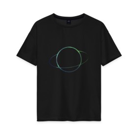Женская футболка хлопок Oversize с принтом Планета в Курске, 100% хлопок | свободный крой, круглый ворот, спущенный рукав, длина до линии бедер
 | planet | space | астрономия | звезда | звёзды | космос | орбита | планета