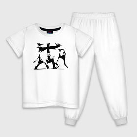 Детская пижама хлопок с принтом Слон - Banksy в Курске, 100% хлопок |  брюки и футболка прямого кроя, без карманов, на брюках мягкая резинка на поясе и по низу штанин
 | 