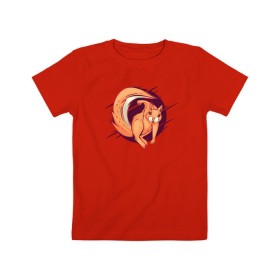 Детская футболка хлопок с принтом Злая Белочка в Курске, 100% хлопок | круглый вырез горловины, полуприлегающий силуэт, длина до линии бедер | angry | squirrel | wild | белка | белки | белочки | дикая | злая
