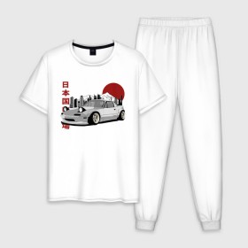 Мужская пижама хлопок с принтом Mazda MX-5/Miata в Курске, 100% хлопок | брюки и футболка прямого кроя, без карманов, на брюках мягкая резинка на поясе и по низу штанин
 | 