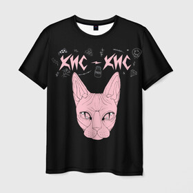Мужская футболка 3D с принтом Кис-Кис в Курске, 100% полиэфир | прямой крой, круглый вырез горловины, длина до линии бедер | punk | punk rock | rock | алина олешева | кис | кис кис | кокос | панк | панк рок | рок | софья сомусева | хмурый