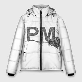 Мужская зимняя куртка 3D с принтом Payton Moormeier в Курске, верх — 100% полиэстер; подкладка — 100% полиэстер; утеплитель — 100% полиэстер | длина ниже бедра, свободный силуэт Оверсайз. Есть воротник-стойка, отстегивающийся капюшон и ветрозащитная планка. 

Боковые карманы с листочкой на кнопках и внутренний карман на молнии. | Тематика изображения на принте: letters p m | moormeier | payton | payton moormeier | payton moormeier мерч | pm | tiktok | буквы р м | звезда соцсетей | инициалы рм | мурмайер | мурмейер | пайтон | пайтон мурмайер | пейтон | пейтон мурмайер | пэйтон | пэйтон мурмайер