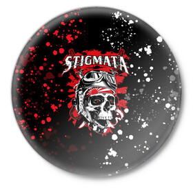 Значок с принтом Stigmata | Стигмата (Z) в Курске,  металл | круглая форма, металлическая застежка в виде булавки | Тематика изображения на принте: music | rock | stigmata | альтернатива | музыка | рок | стигмата | тарас уманскии