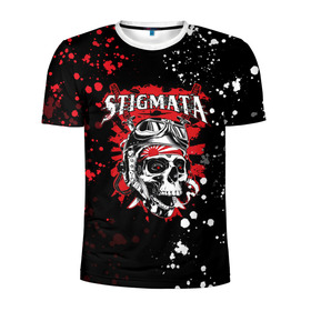 Мужская футболка 3D спортивная с принтом Stigmata в Курске, 100% полиэстер с улучшенными характеристиками | приталенный силуэт, круглая горловина, широкие плечи, сужается к линии бедра | Тематика изображения на принте: music | rock | stigmata | альтернатива | музыка | рок | стигмата | тарас уманскии