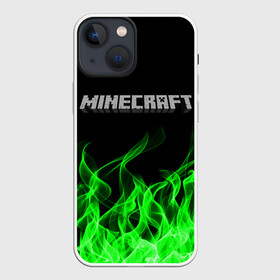 Чехол для iPhone 13 mini с принтом MINECRAFT FIRE в Курске,  |  | block | creeper | cube | minecraft | pixel | блок | геометрия | крафт | крипер | кубики | майнкрафт | пиксели