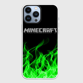 Чехол для iPhone 13 Pro Max с принтом MINECRAFT FIRE в Курске,  |  | block | creeper | cube | minecraft | pixel | блок | геометрия | крафт | крипер | кубики | майнкрафт | пиксели