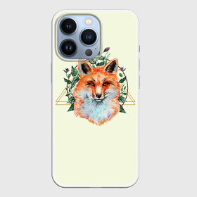 Чехол для iPhone 13 Pro с принтом Лиса в Курске,  |  | Тематика изображения на принте: веган | геометрия | для девушек | животные | зелень | лес | лето | лиса | лисы | мода | природа | растения | рыжая | стиль | цветы