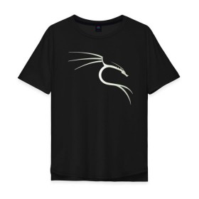 Мужская футболка хлопок Oversize с принтом Kali Linux в Курске, 100% хлопок | свободный крой, круглый ворот, “спинка” длиннее передней части | kali | linux | кали | линукс