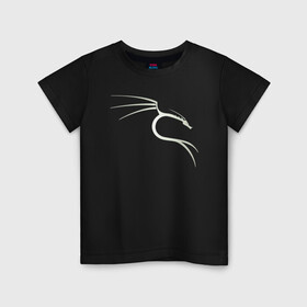 Детская футболка хлопок с принтом Kali Linux в Курске, 100% хлопок | круглый вырез горловины, полуприлегающий силуэт, длина до линии бедер | kali | linux | кали | линукс