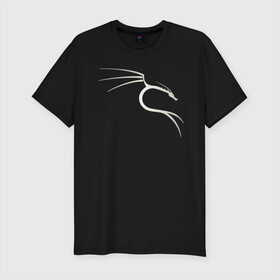 Мужская футболка хлопок Slim с принтом Kali Linux в Курске, 92% хлопок, 8% лайкра | приталенный силуэт, круглый вырез ворота, длина до линии бедра, короткий рукав | Тематика изображения на принте: kali | linux | кали | линукс