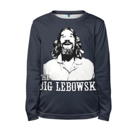 Детский лонгслив 3D с принтом The Big Lebowski в Курске, 100% полиэстер | длинные рукава, круглый вырез горловины, полуприлегающий силуэт
 | Тематика изображения на принте: dude | film | бриджес | герой | джефф | джеффри | дюдя | комедия | лебовски | персонаж | фильм | чувак