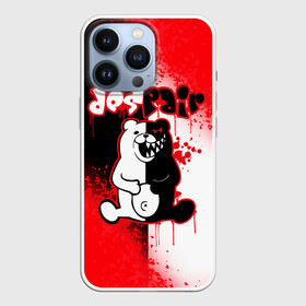 Чехол для iPhone 13 Pro с принтом Монокума обтекает кровью в Курске,  |  | anime | bear | black  white | danganronpa | kurokuma | monodam | monokuma | monomi | monotaro | pink | rabbit | school | shirokuma | аниме | главарь | мoноми | монокума | черно белый | школа