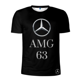 Мужская футболка 3D спортивная с принтом Mersedes AMG 63 в Курске, 100% полиэстер с улучшенными характеристиками | приталенный силуэт, круглая горловина, широкие плечи, сужается к линии бедра | Тематика изображения на принте: 63. | amg | mersedes