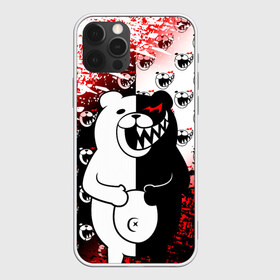 Чехол для iPhone 12 Pro Max с принтом MONOKUMA в Курске, Силикон |  | Тематика изображения на принте: anime | bear | black  white | danganronpa | kurokuma | monodam | monokuma | monomi | monotaro | pink | rabbit | school | shirokuma | аниме | главарь | мoноми | монокума | черно белый | школа