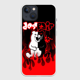 Чехол для iPhone 13 с принтом Монокума despair горит в Курске,  |  | anime | bear | black  white | danganronpa | kurokuma | monodam | monokuma | monomi | monotaro | pink | rabbit | school | shirokuma | аниме | главарь | мoноми | монокума | черно белый | школа